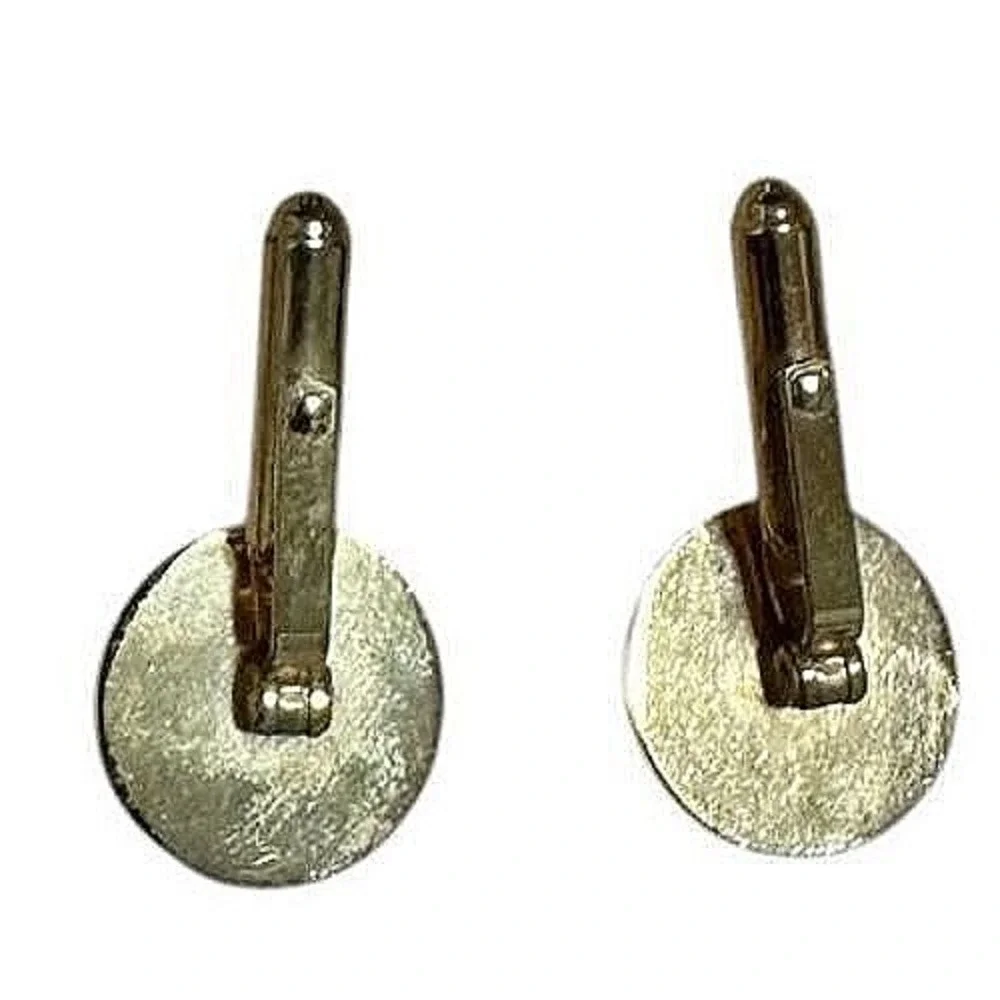 Swank Cufflinks Mens Small Gold Excellent‎ Vintage Tiger Eye Round Stone Jewelry